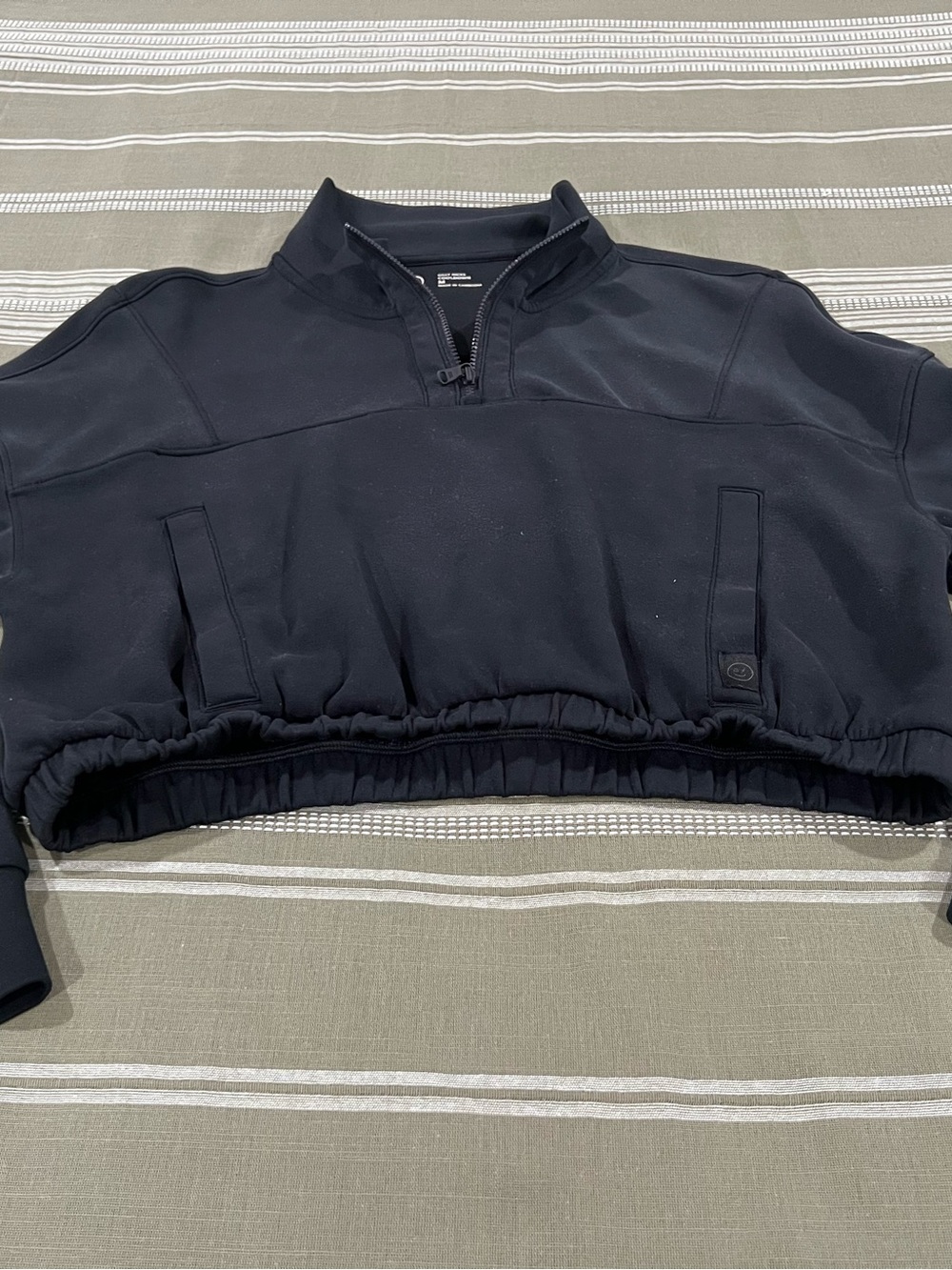 Gilly Hicks Black Cooldown Quarter-Zip Pullover